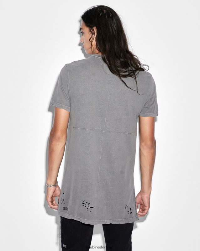Ksubi mannelijk sioux ss t-shirt vintage XT0TV472 kleding grijs