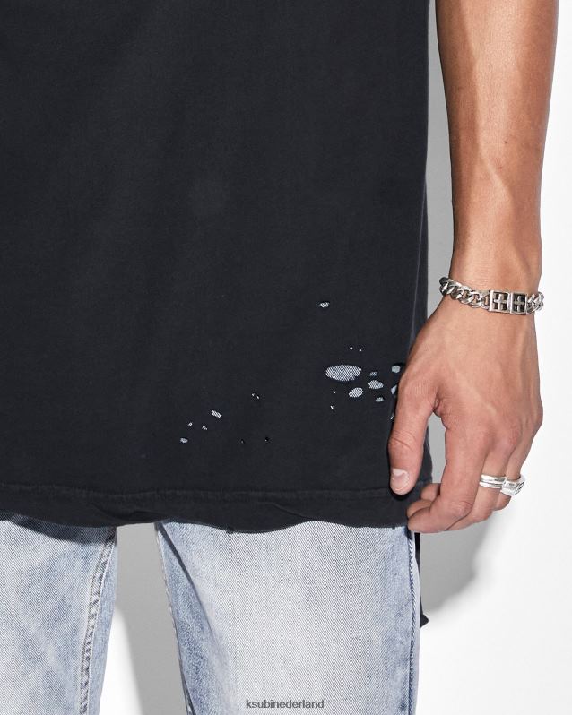 Ksubi mannelijk sioux ss tee XT0TV398 kleding zwart