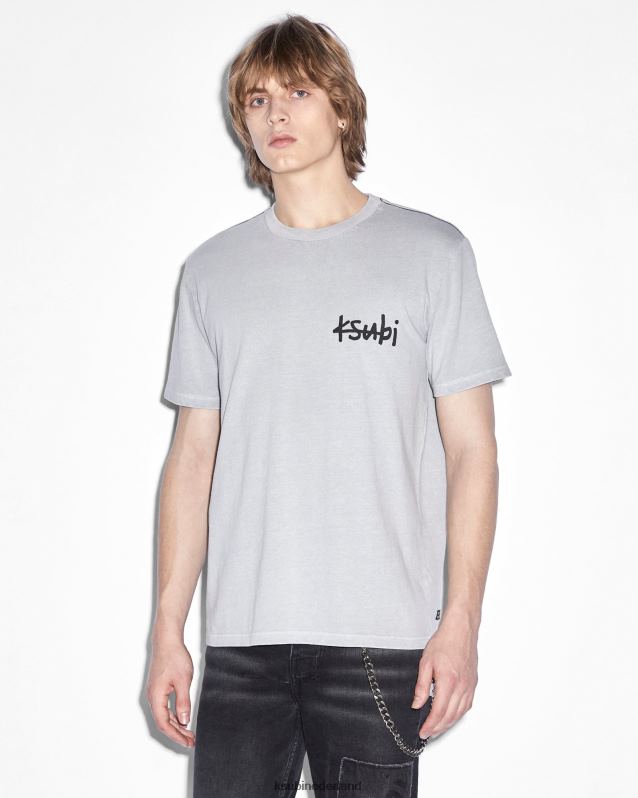 Ksubi mannelijk sluit het kash ss-t-shirt op XT0TV356 kleding grijs