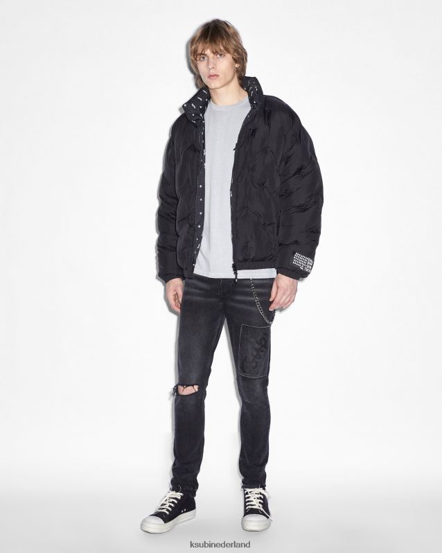 Ksubi mannelijk sluit het kash ss-t-shirt op XT0TV356 kleding grijs