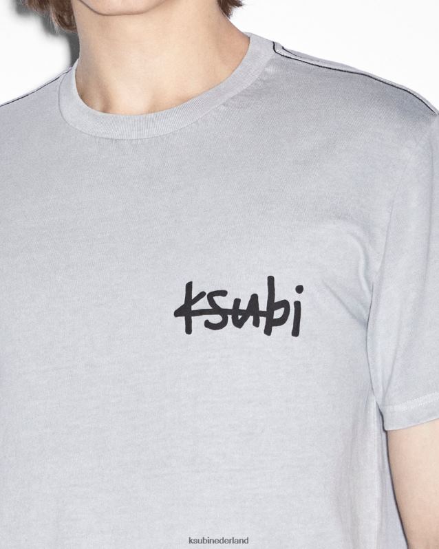 Ksubi mannelijk sluit het kash ss-t-shirt op XT0TV356 kleding grijs