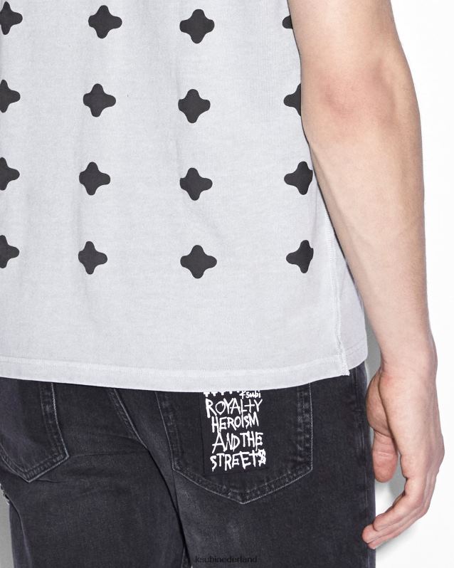 Ksubi mannelijk sluit het kash ss-t-shirt op XT0TV356 kleding grijs