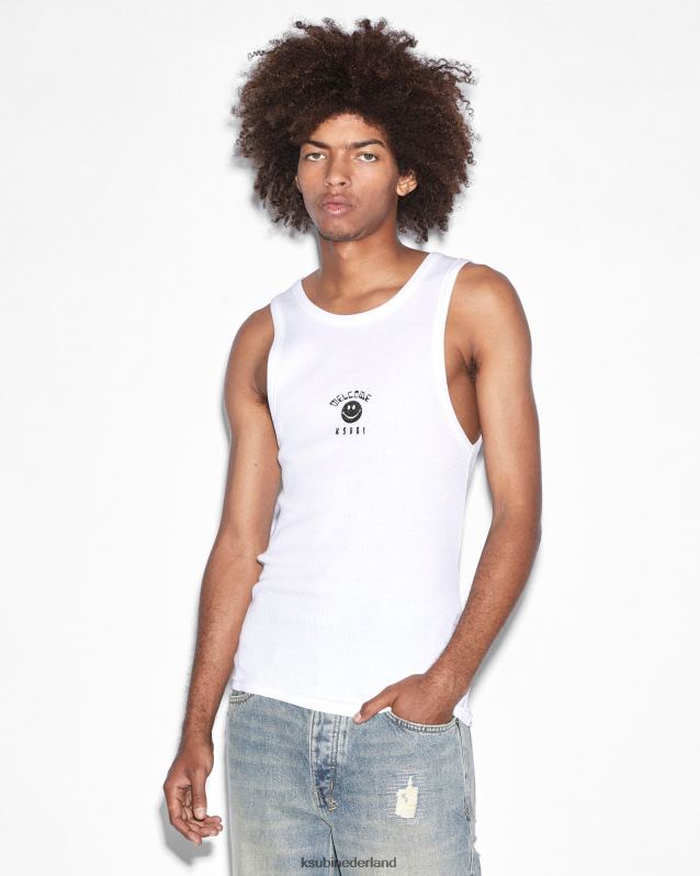 Ksubi mannelijk zine-debuutsinglet XT0TV306 kleding wit