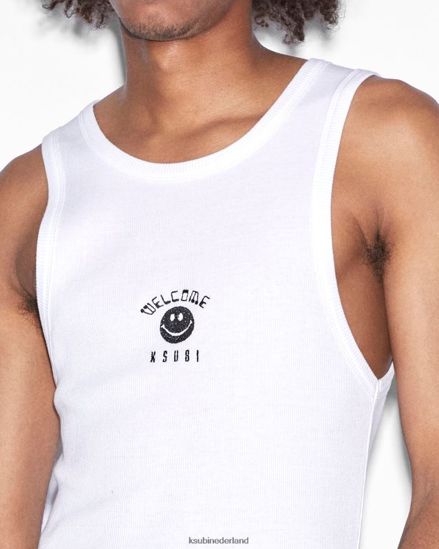 Ksubi mannelijk zine-debuutsinglet XT0TV306 kleding wit