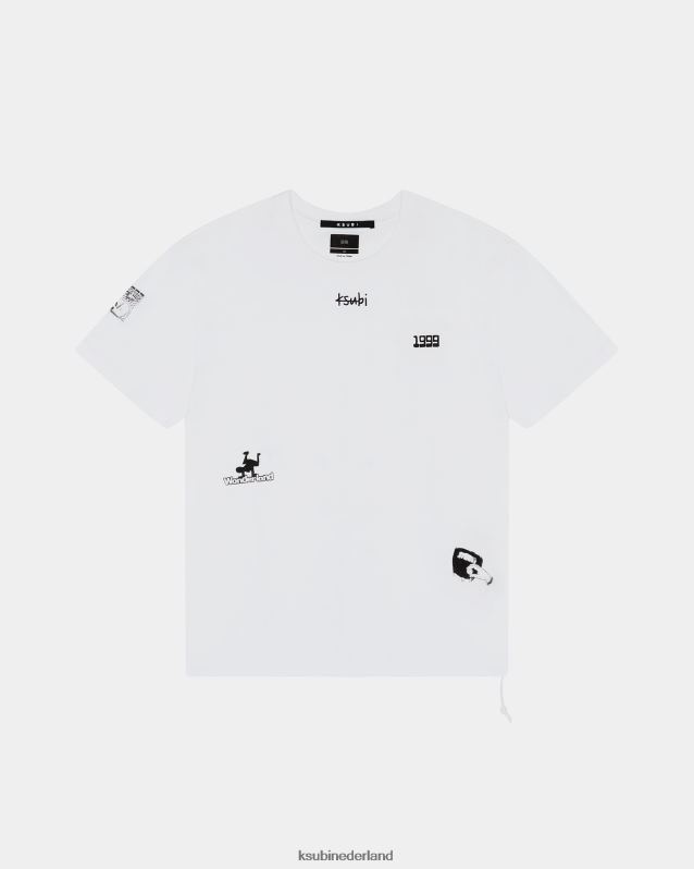 Ksubi mannelijk zine kash ss t-shirt XT0TV481 kleding echt wit