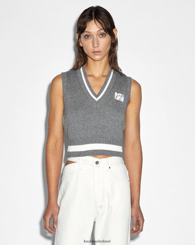 Ksubi vrouwelijk schipper vest XT0TV64 kleding grijs
