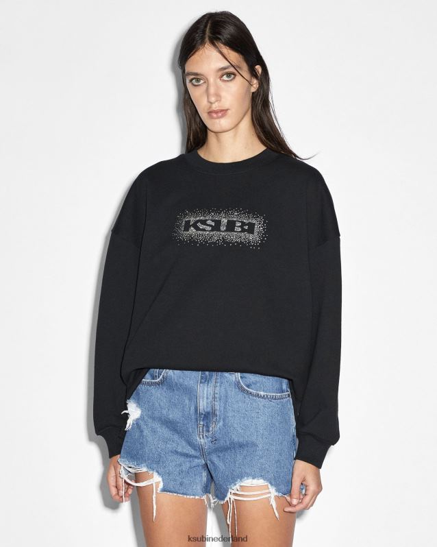 Ksubi vrouwelijk sott burst boxy-crew XT0TV97 kleding pikzwart