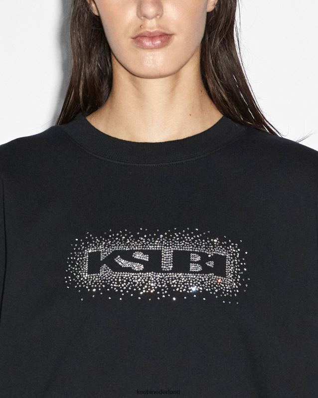Ksubi vrouwelijk sott burst boxy-crew XT0TV97 kleding pikzwart