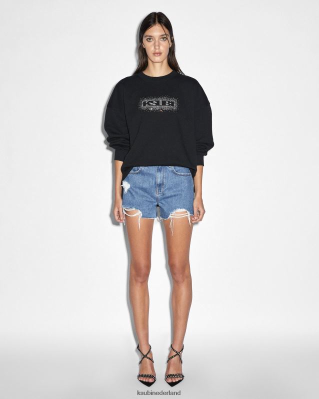Ksubi vrouwelijk sott burst boxy-crew XT0TV97 kleding pikzwart