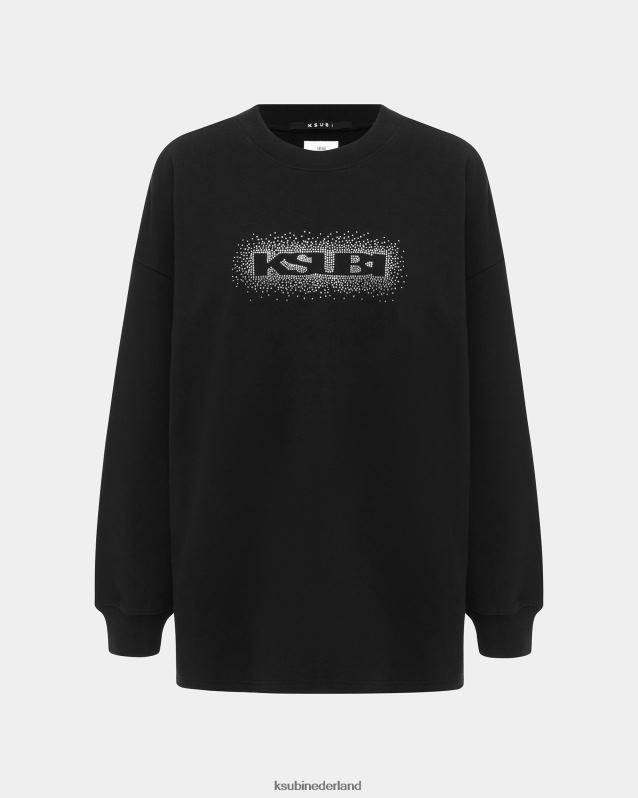 Ksubi vrouwelijk sott burst boxy-crew XT0TV97 kleding pikzwart