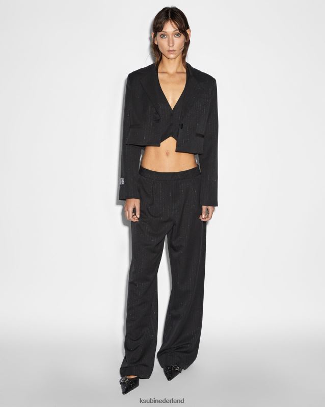 Ksubi vrouwelijk Londense cropblazer XT0TV54 kleding zwart