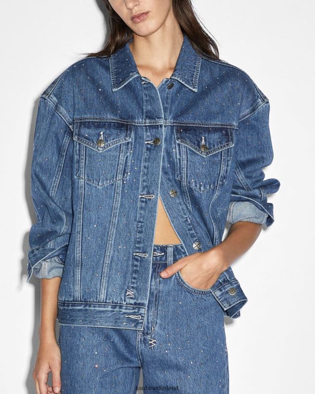 Ksubi vrouwelijk oversized jasje token kristal XT0TV68 kleding blauw