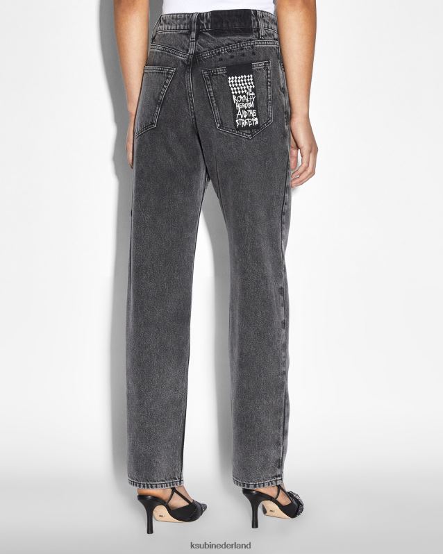 Ksubi vrouwelijk Brooklyn Jean Daze-reis XT0TV42 kleding vervaagd zwart