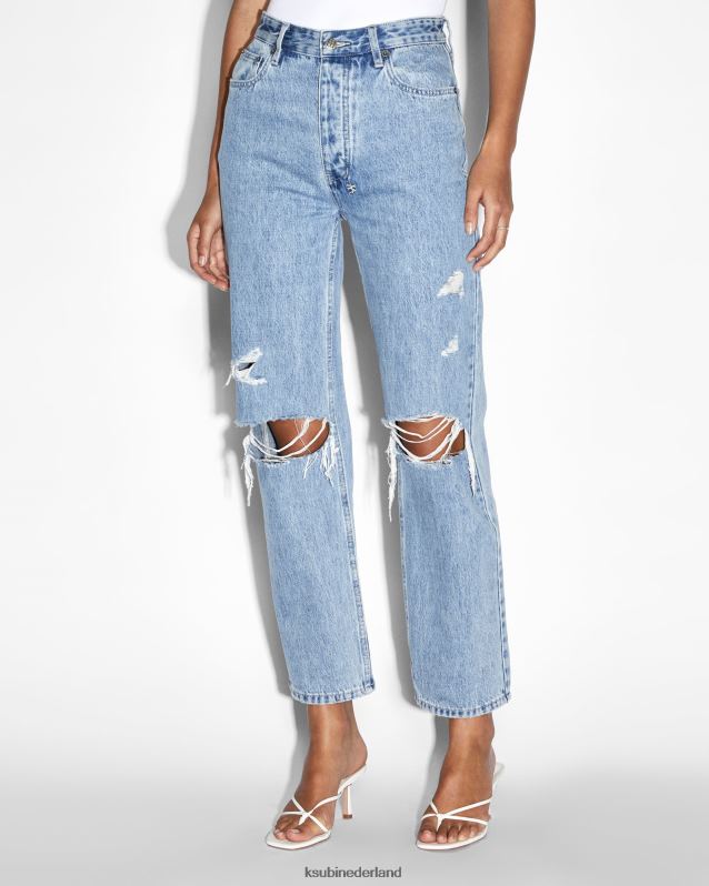Ksubi vrouwelijk Brooklyn Jean vernield XT0TV142 kleding blauw