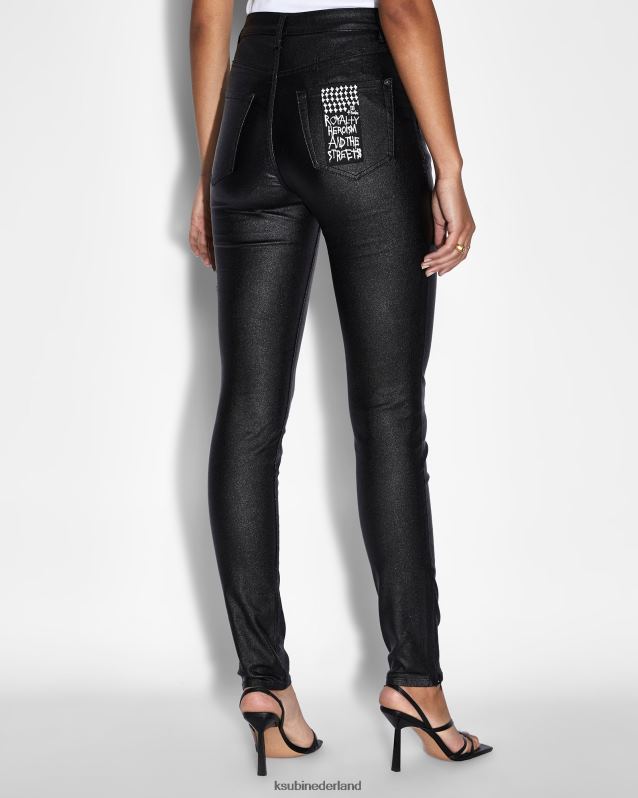 Ksubi vrouwelijk Hallo, verspilde xtra XT0TV171 kleding zwarte was