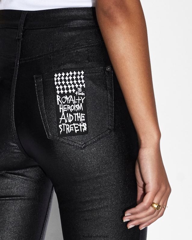 Ksubi vrouwelijk Hallo, verspilde xtra XT0TV171 kleding zwarte was
