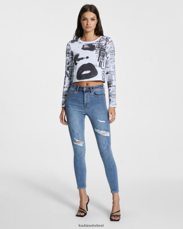 Ksubi vrouwelijk hi n verspilde blootgestelde haven XT0TV144 kleding blauw