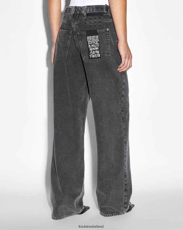 Ksubi vrouwelijk low rider daze-trip XT0TV34 kleding vervaagd zwart