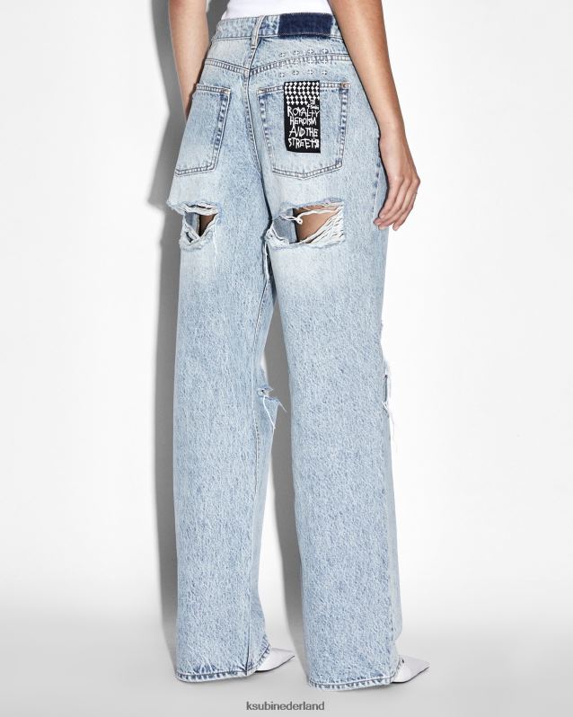 Ksubi vrouwelijk low rider-karma vernield XT0TV145 kleding blauw
