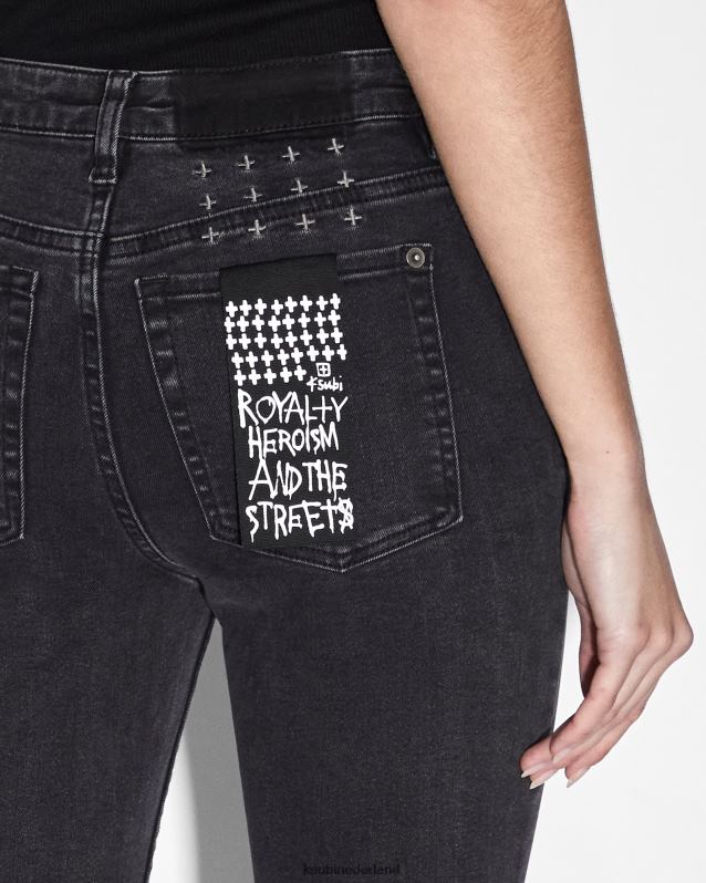 Ksubi vrouwelijk spray op de helkat gescheurd XT0TV86 kleding zwart