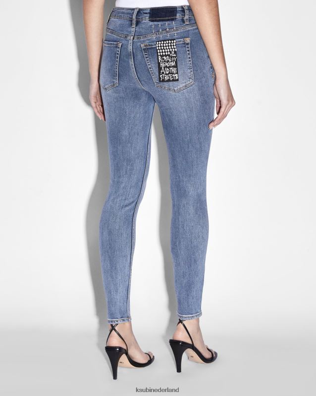 Ksubi vrouwelijk spray op echte vintage XT0TV138 kleding blauw