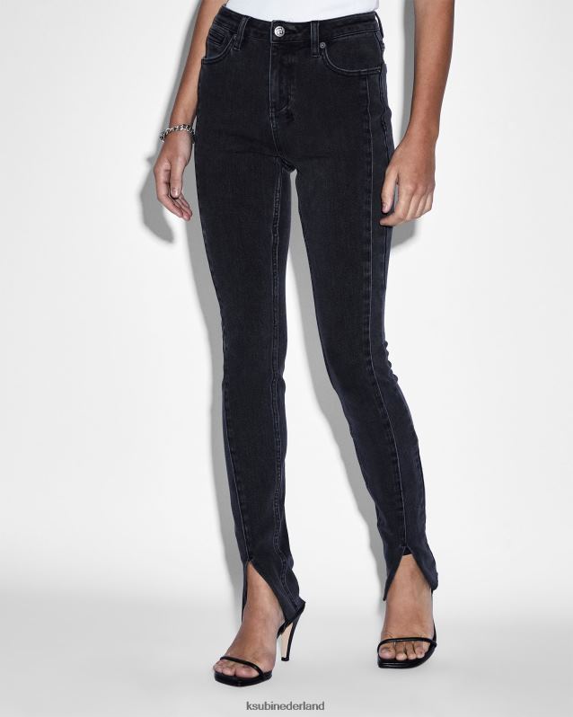 Ksubi vrouwelijk spray op xtra onyx paneel XT0TV156 kleding zwart