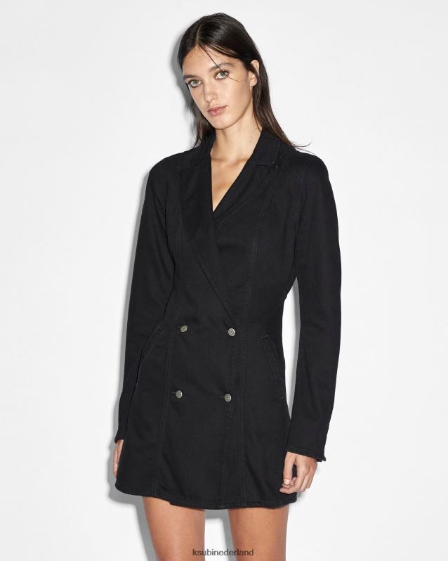 Ksubi vrouwelijk vervoering jurk stealth XT0TV91 kleding zwart gewassen