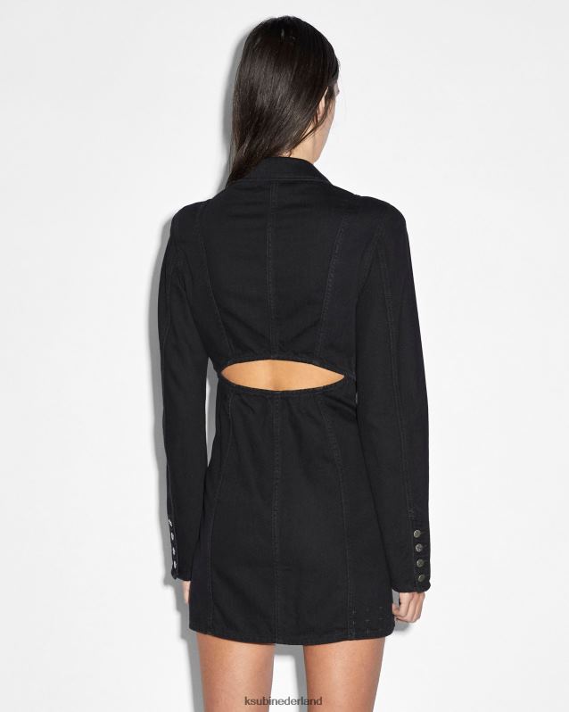 Ksubi vrouwelijk vervoering jurk stealth XT0TV91 kleding zwart gewassen