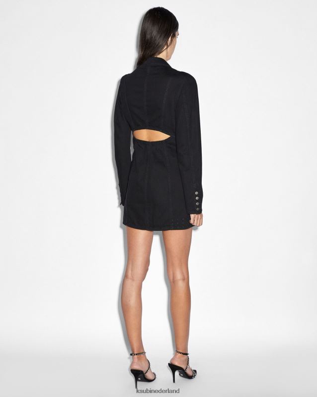 Ksubi vrouwelijk vervoering jurk stealth XT0TV91 kleding zwart gewassen