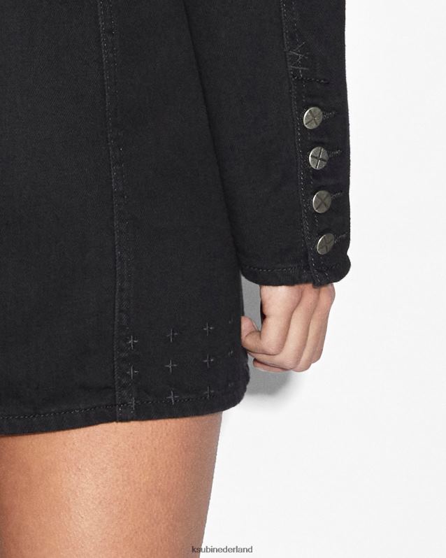 Ksubi vrouwelijk vervoering jurk stealth XT0TV91 kleding zwart gewassen