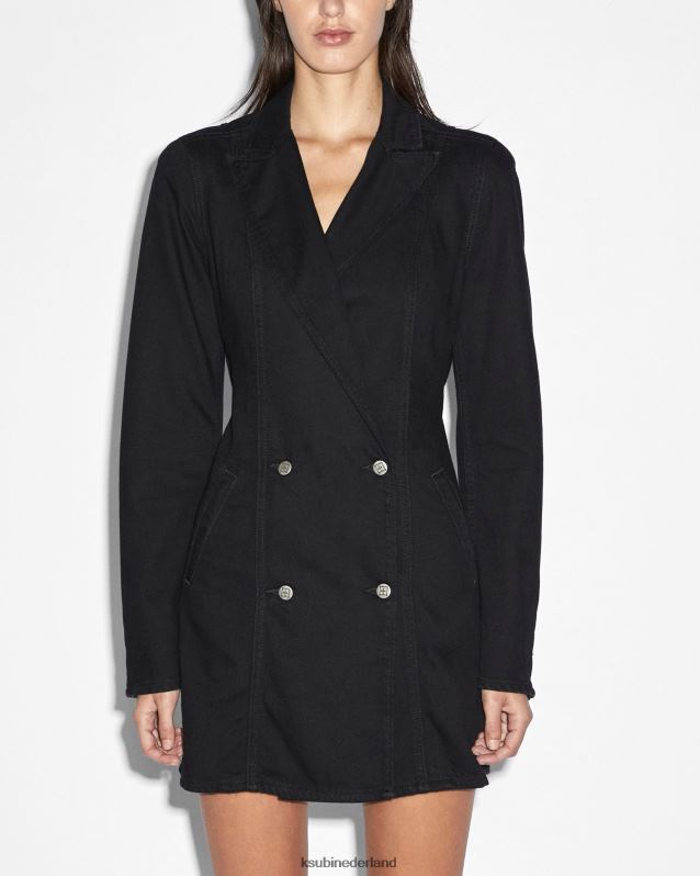 Ksubi vrouwelijk vervoering jurk stealth XT0TV91 kleding zwart gewassen