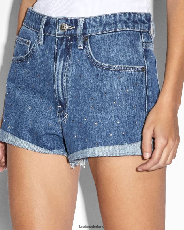 Ksubi vrouwelijk korte token kristal uitrollen XT0TV73 kleding midden blauw