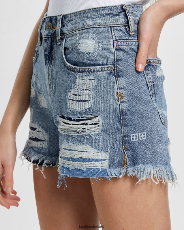 Ksubi vrouwelijk sta op en hallo buitenbeentje vernield XT0TV179 kleding blauw