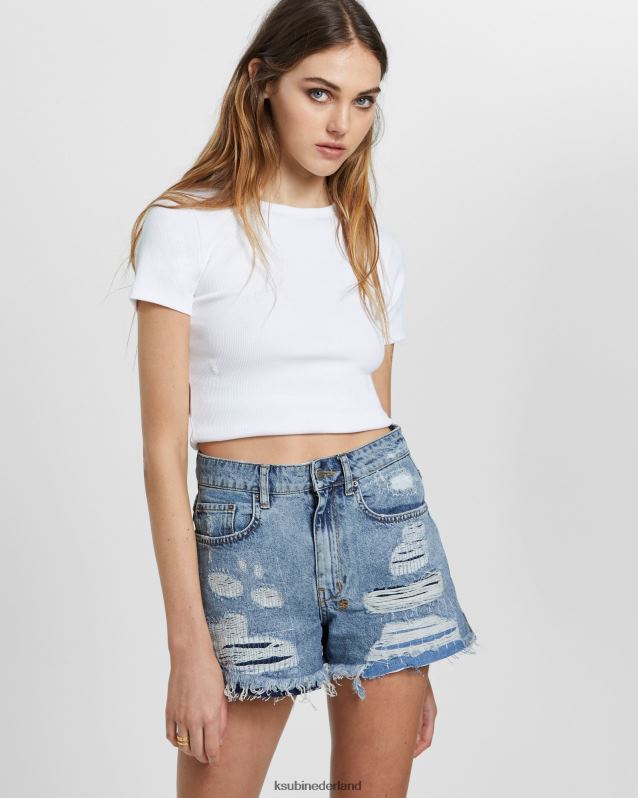 Ksubi vrouwelijk sta op en hallo buitenbeentje vernield XT0TV179 kleding blauw