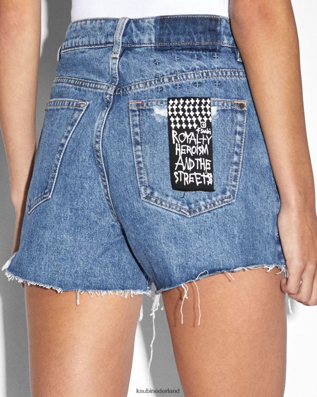 Ksubi vrouwelijk sta op en hallo kort erfgoed vernield XT0TV98 kleding midden blauw