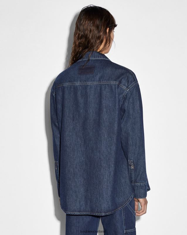 Ksubi vrouwelijk spits ls shirt erfenis XT0TV58 kleding donkerblauw