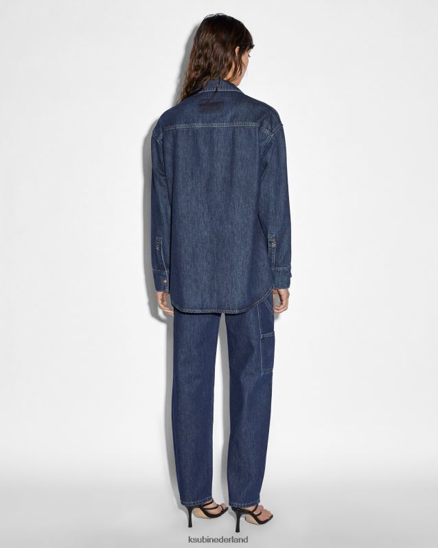 Ksubi vrouwelijk spits ls shirt erfenis XT0TV58 kleding donkerblauw