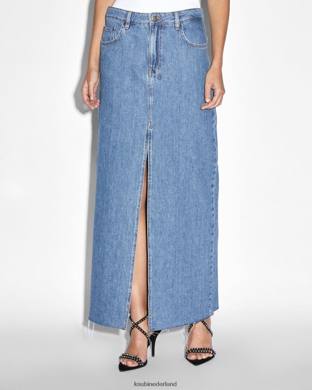 Ksubi vrouwelijk Kara maxirok erfgoed XT0TV87 kleding middelblauwe wassing