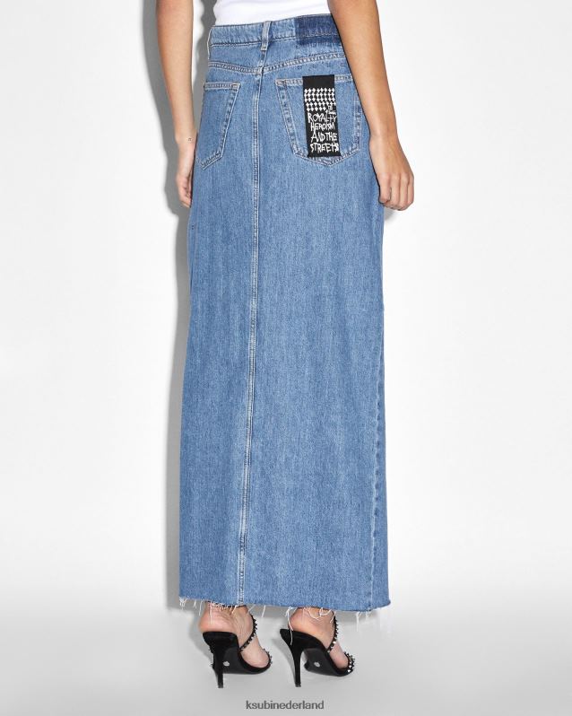 Ksubi vrouwelijk Kara maxirok erfgoed XT0TV87 kleding middelblauwe wassing