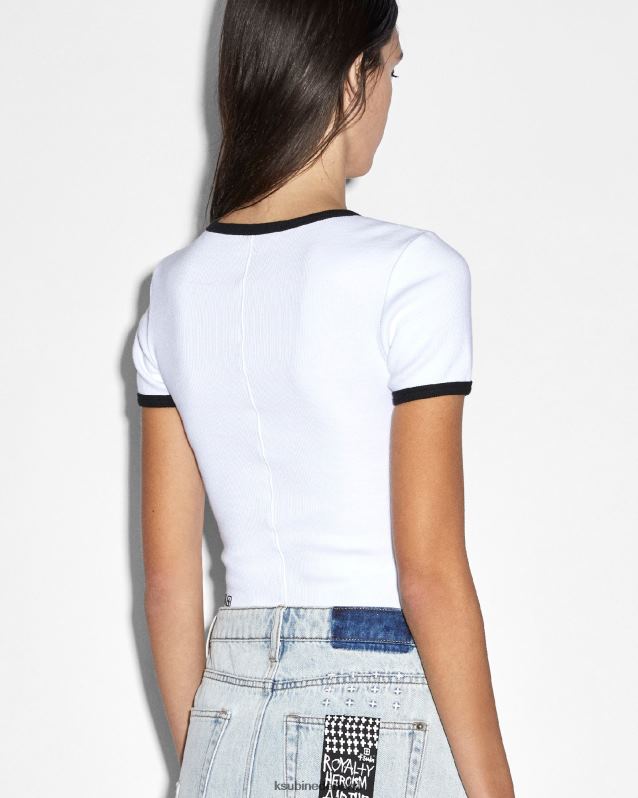 Ksubi vrouwelijk Jaren 90 ontstaan ​​SS T-shirt XT0TV55 kleding wit