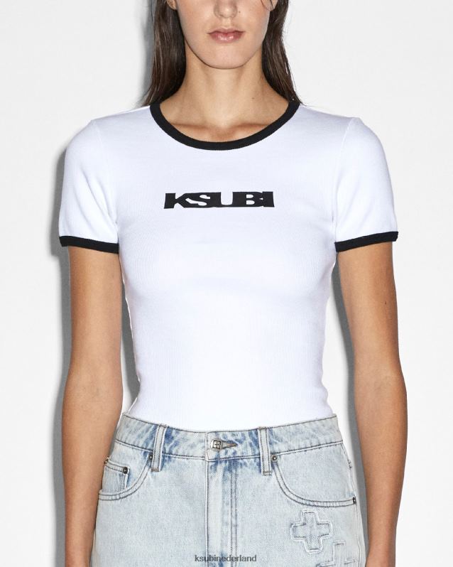 Ksubi vrouwelijk Jaren 90 ontstaan ​​SS T-shirt XT0TV55 kleding wit