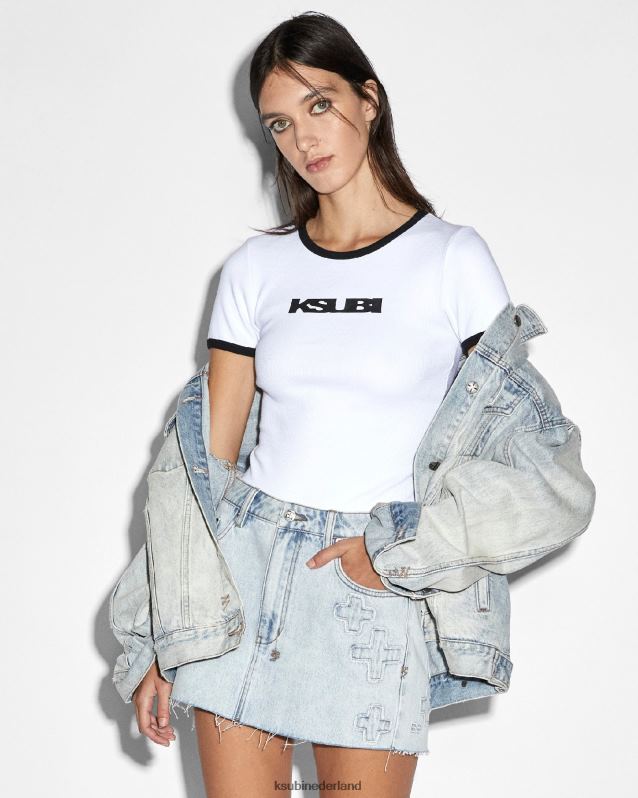 Ksubi vrouwelijk Jaren 90 ontstaan ​​SS T-shirt XT0TV55 kleding wit