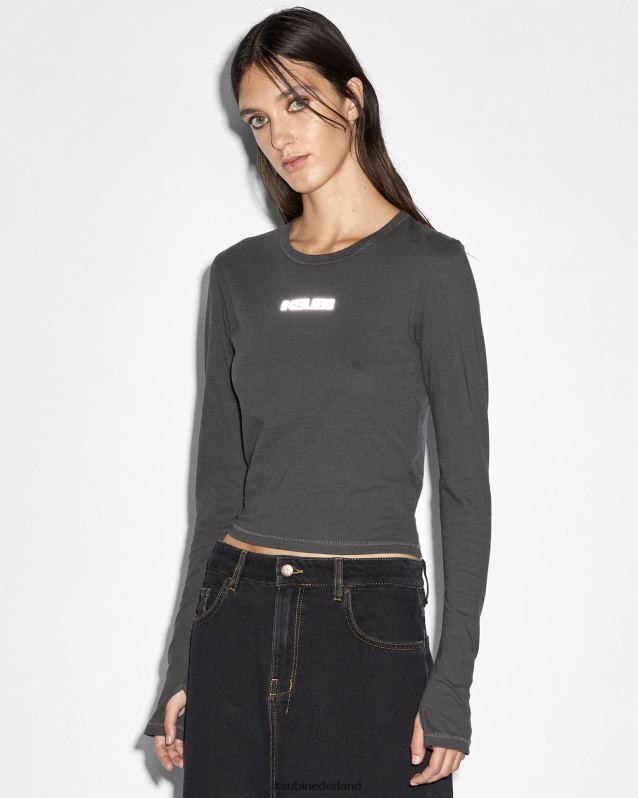 Ksubi vrouwelijk gestapeld ls tee XT0TV93 kleding houtskool