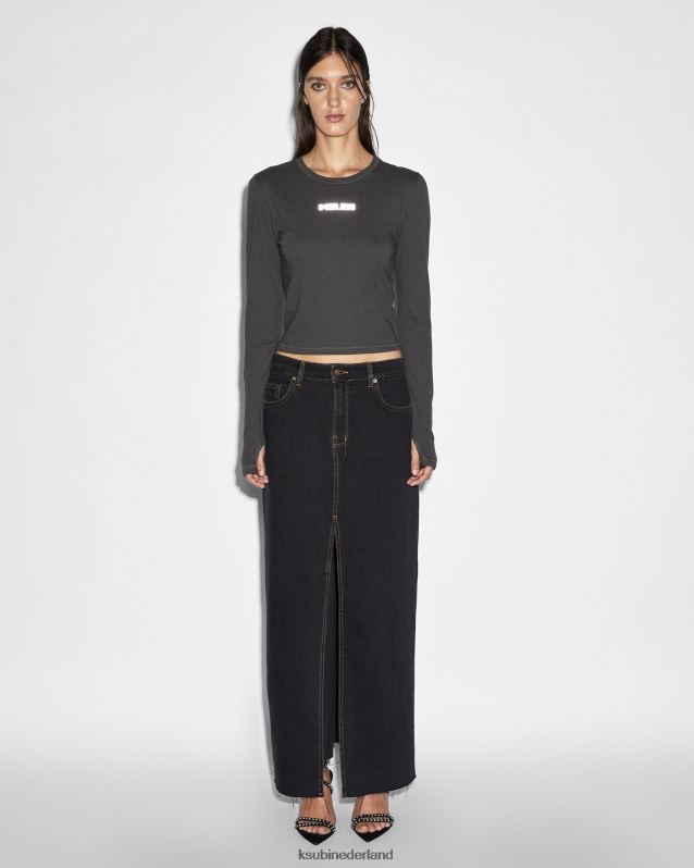 Ksubi vrouwelijk gestapeld ls tee XT0TV93 kleding houtskool