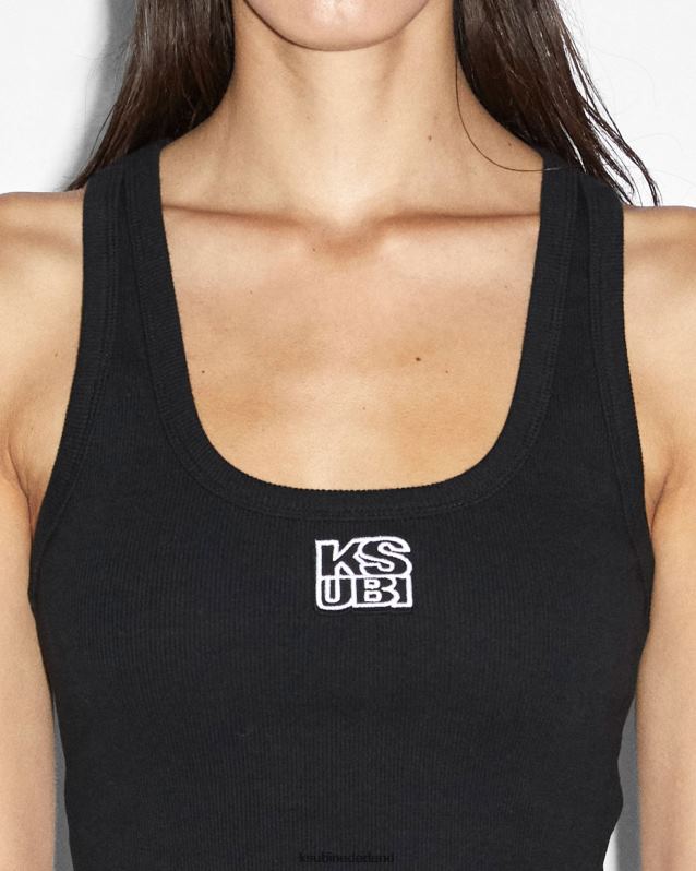 Ksubi vrouwelijk gestapelde oorsprongstank XT0TV84 kleding zwart