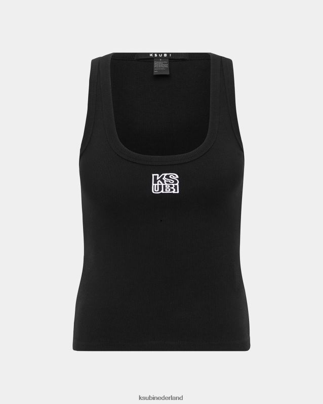 Ksubi vrouwelijk gestapelde oorsprongstank XT0TV84 kleding zwart