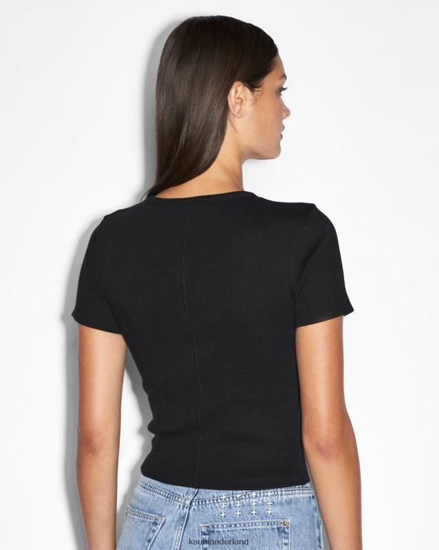 Ksubi vrouwelijk ontstaan ​​tee XT0TV180 kleding zwart