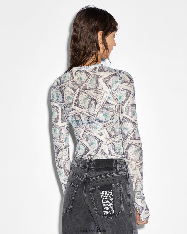 Ksubi vrouwelijk papier is tee XT0TV43 kleding afdrukken