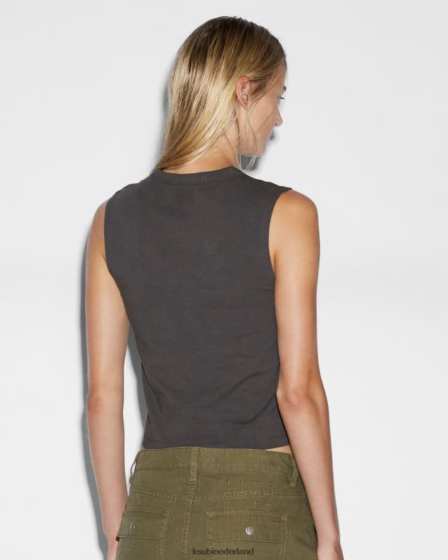 Ksubi vrouwelijk slechteriken babytank XT0TV32 kleding houtskool