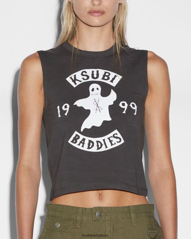 Ksubi vrouwelijk slechteriken babytank XT0TV32 kleding houtskool